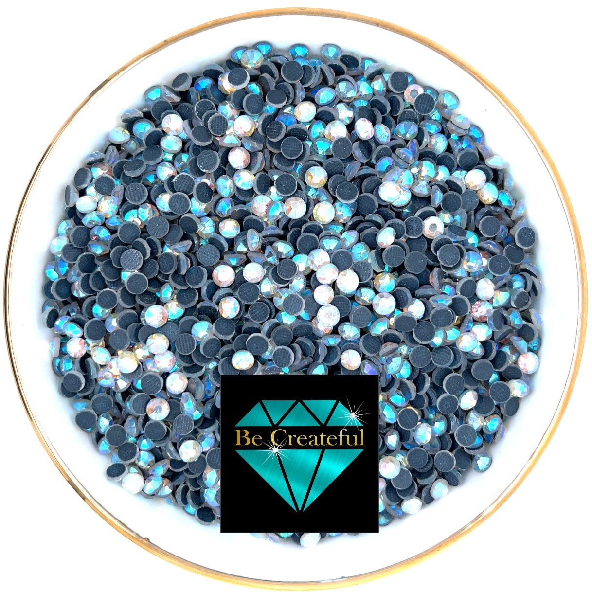 Mixed Sizes 6 Grid Box Light Blue AB Glass HotFix Rhinestones For Clothing  DIY