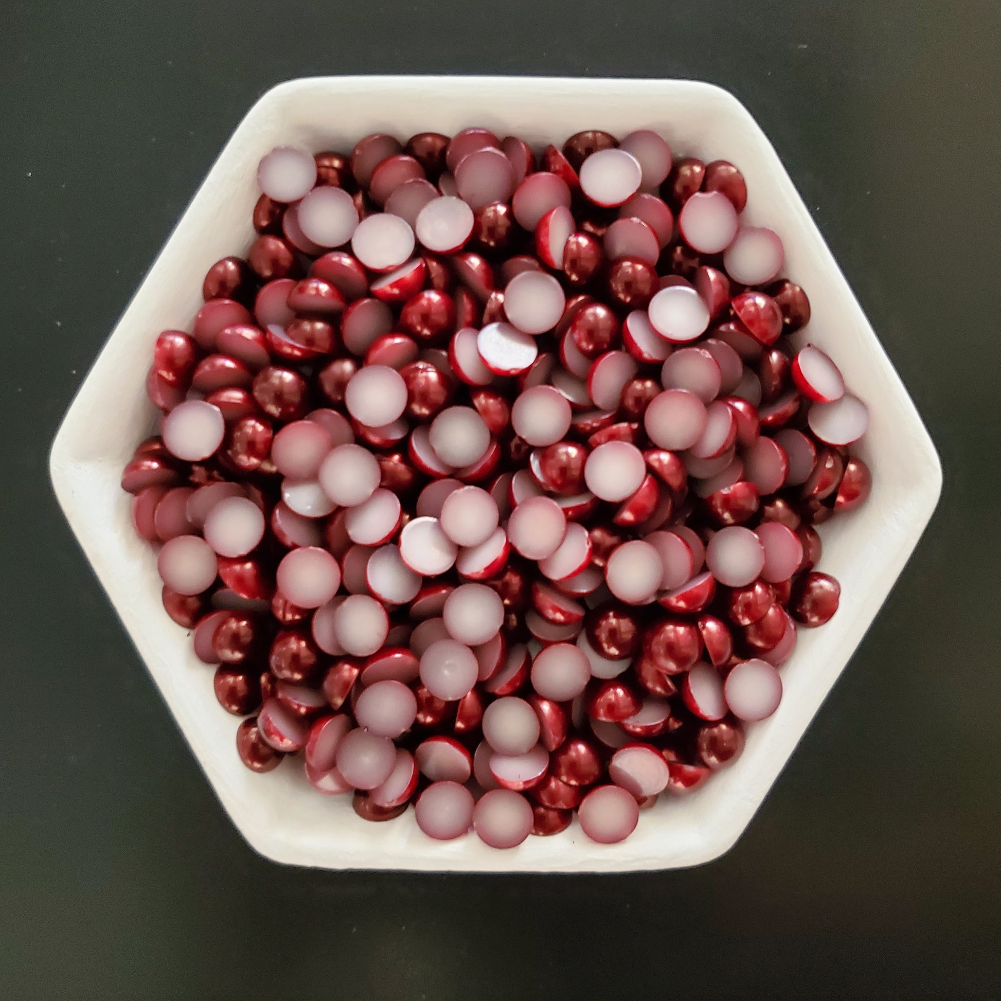 Dark Red Flatback Pearls - Dark Red Half Pearls - Burgundy Pearls - Burgundy Half Pearls - Burgundy Pearls - Half Pearls