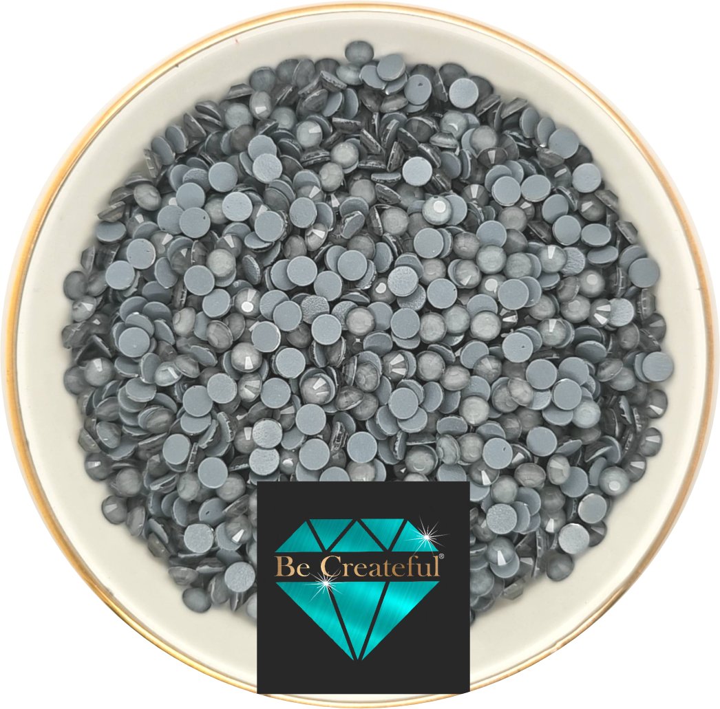 Multi-Size Frosted Black Diamond Flatback Rhinestones