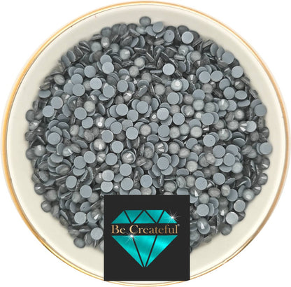 Multi-Size Frosted Black Diamond Flatback Rhinestones