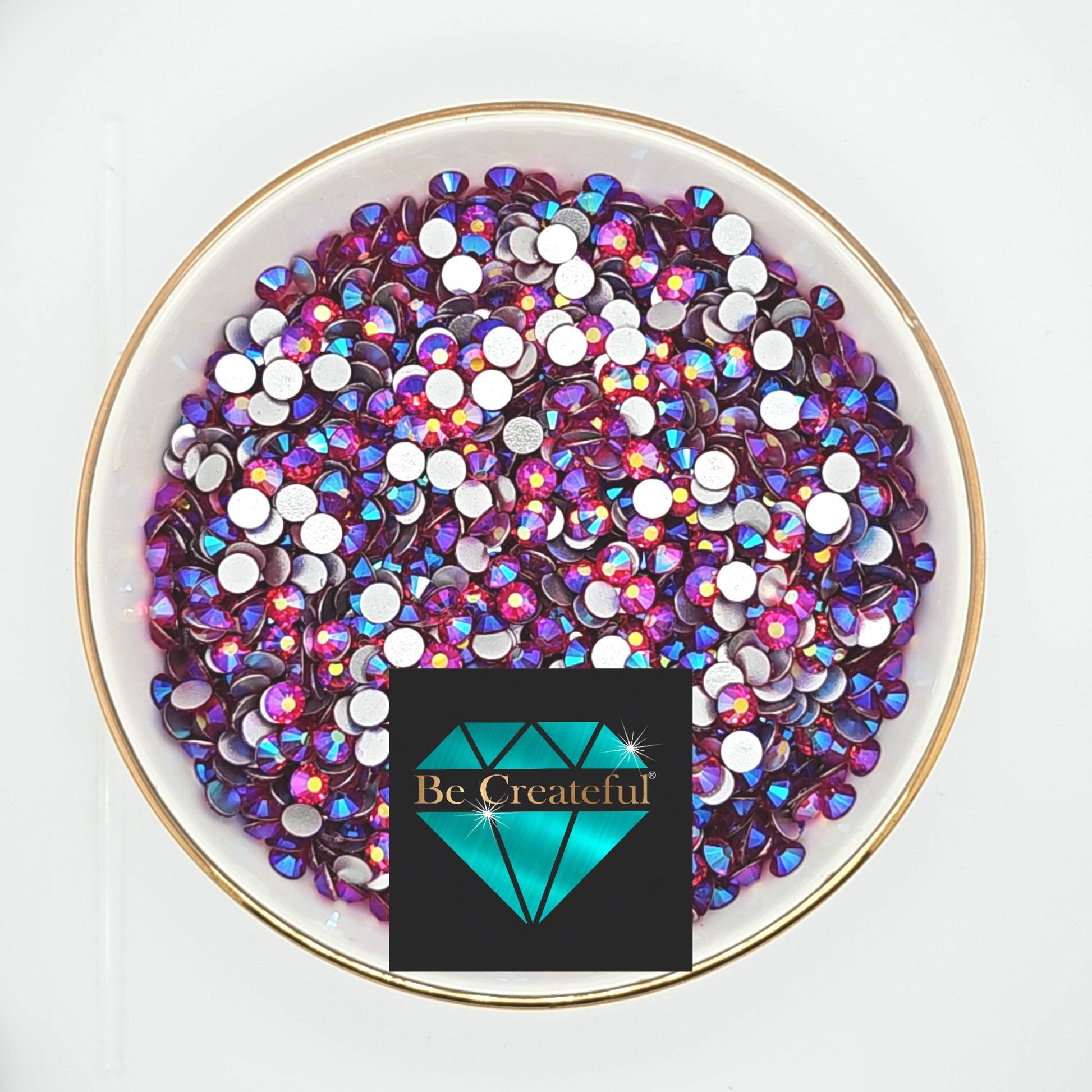 Multi-Size Dark Siam Flatback Glass Rhinestones - 5 Stars! – Be Createful