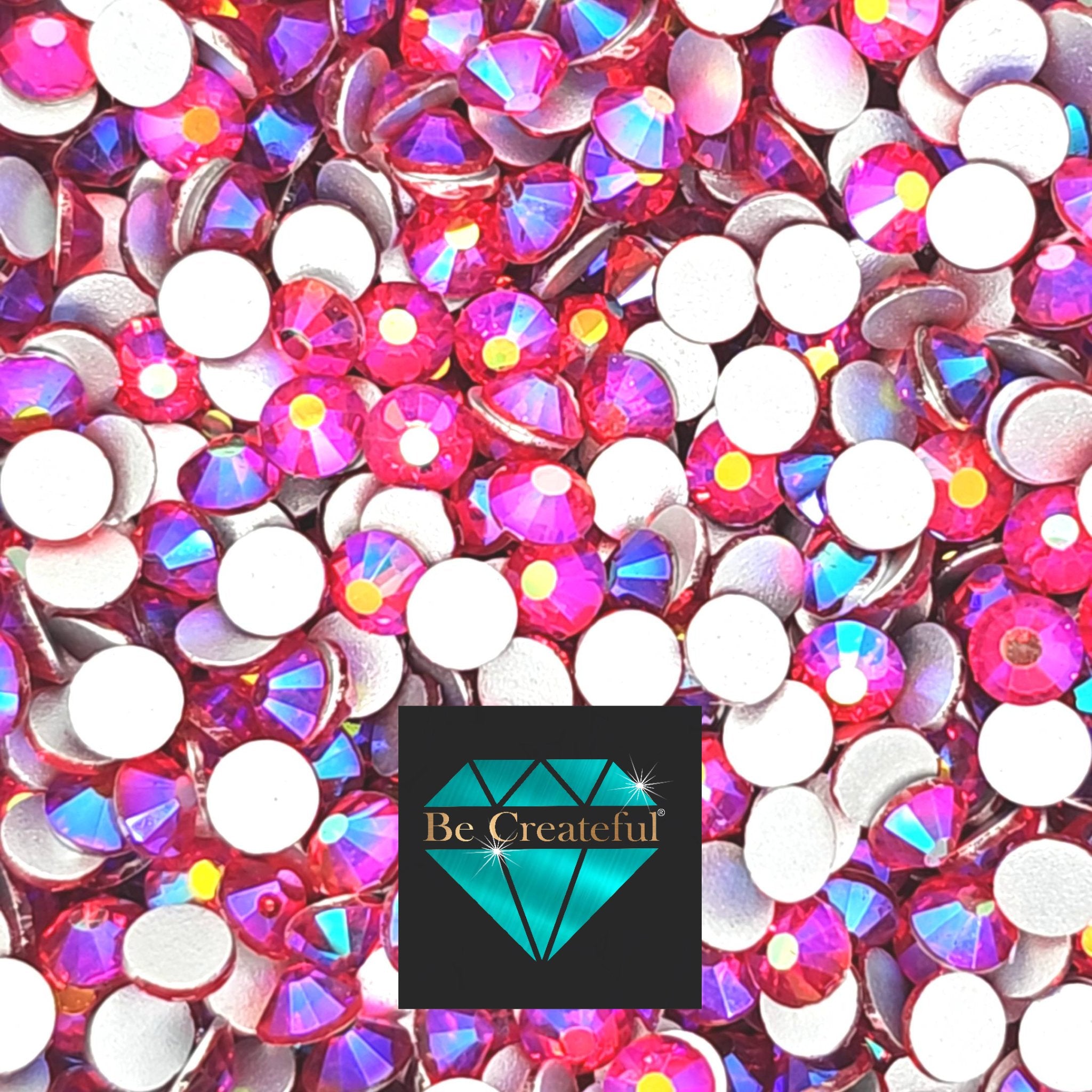 beautifulcrin　さくらんぼ　1kg Be Createful - Flatback Foil Light Siam AB Glass Rhinestones