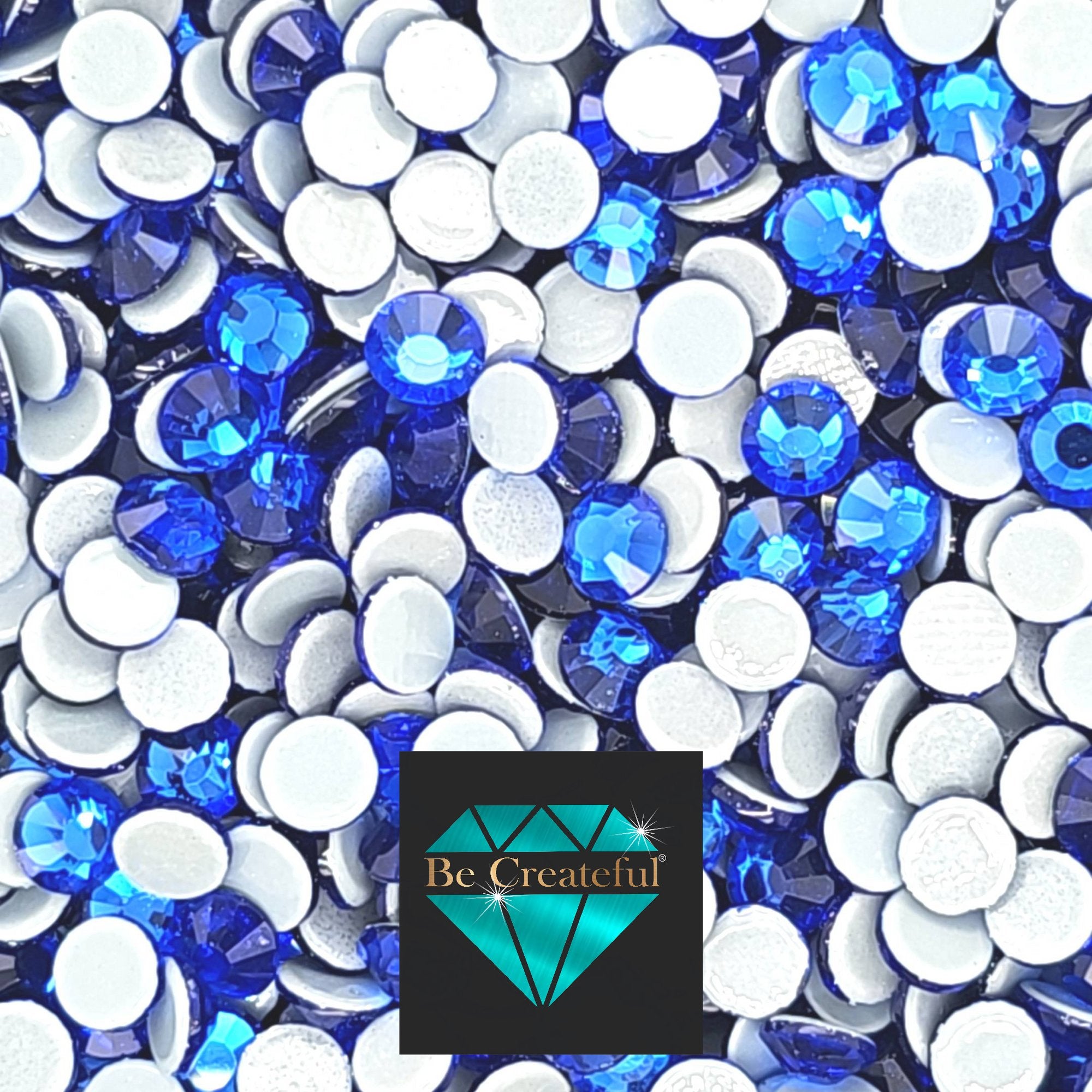 50 Gross mixed Glass Capri Blue NON HOTFIX Rhinestones deals Bling mixes, Bedazzle bling nail bling tumblers Flat Back Stones scatter