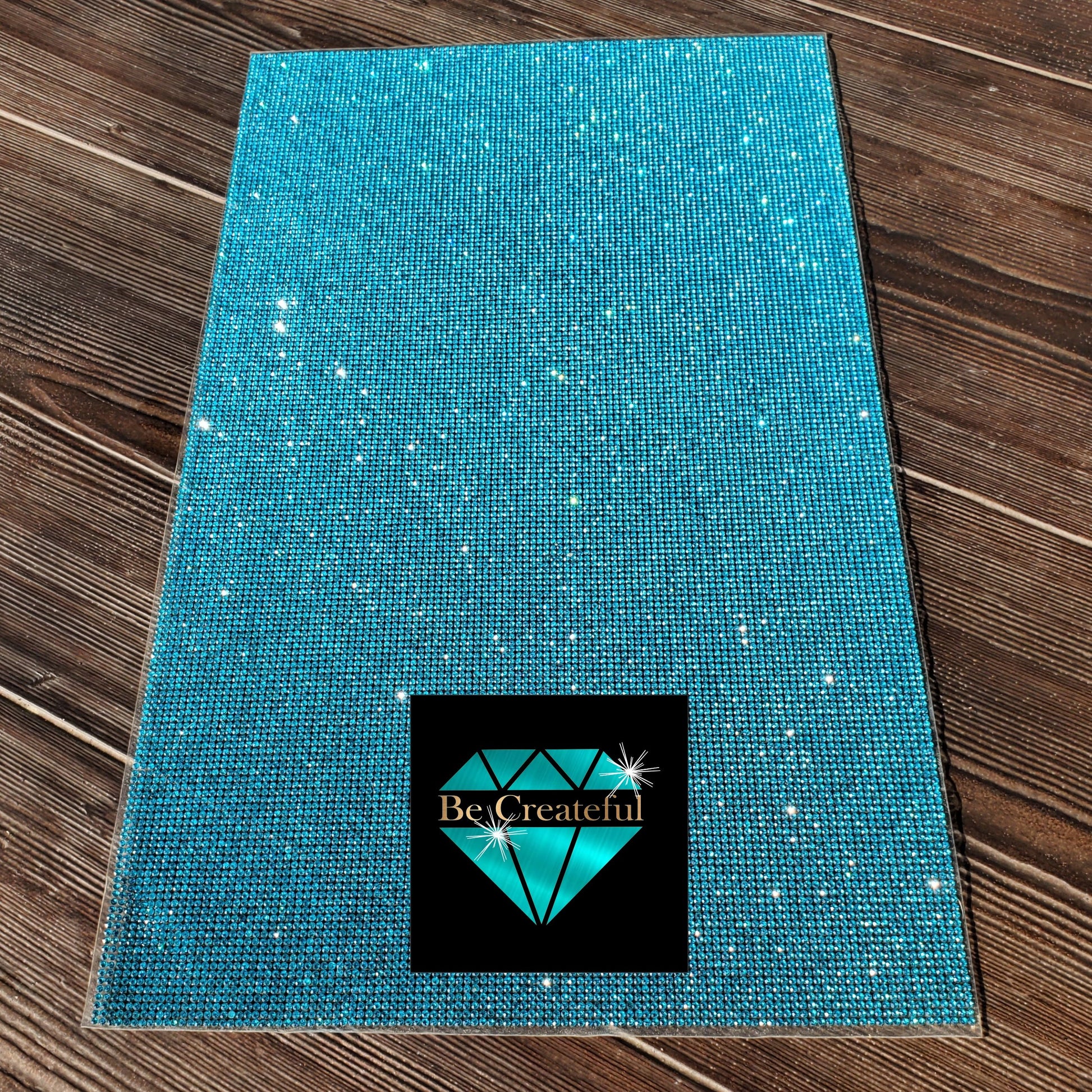 Adhesive Aquamarine Glass Rhinestone Sheets – Be Createful