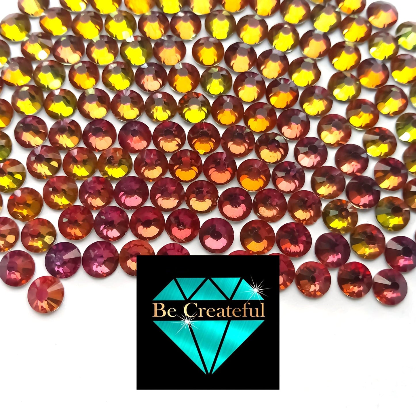 LUXE® Chameleon Siam Hotfix Rhinestones are high-quality 16 facet glass Rhinestone with intense sparkle and refraction.