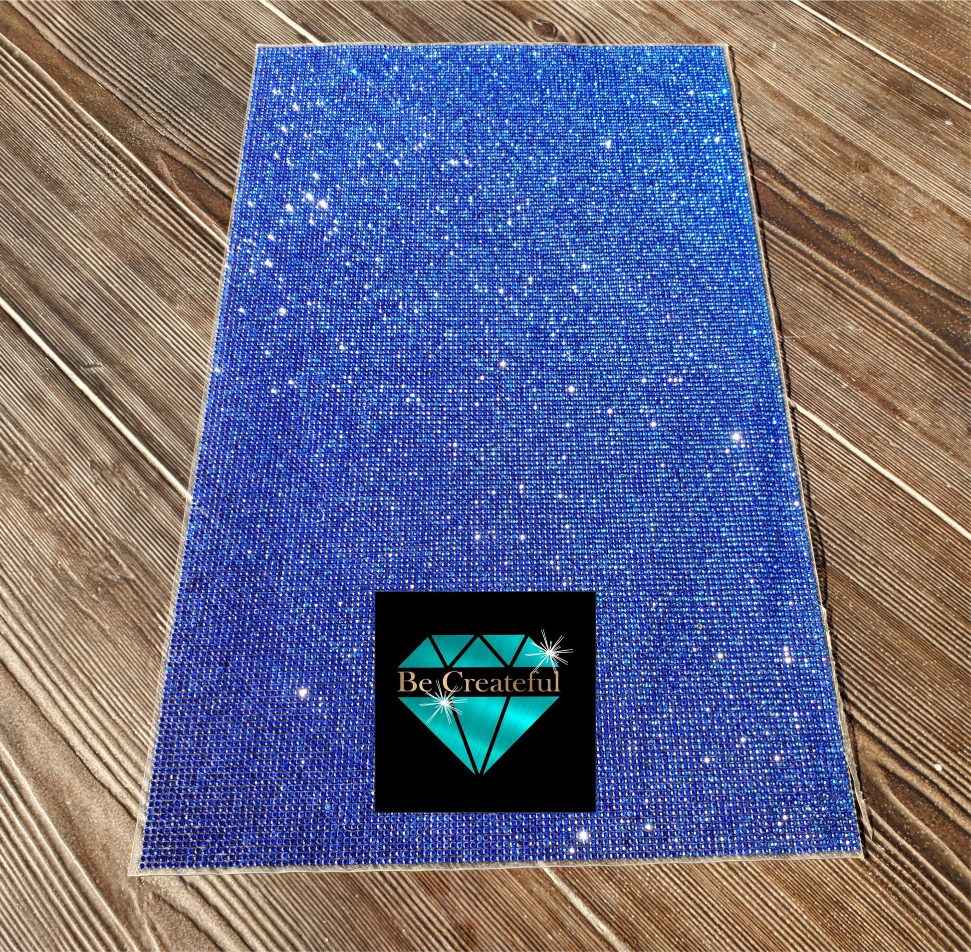 Adhesive Cobalt Blue Glass Rhinestone Sheet Be Createful Adhesive Rhinestone sheets.  Sticky rhinestone sheets. Cut to size