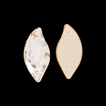Fancy LUXE Glass Crystal Diamond Leaf SHAPED Sew On Rhinestones