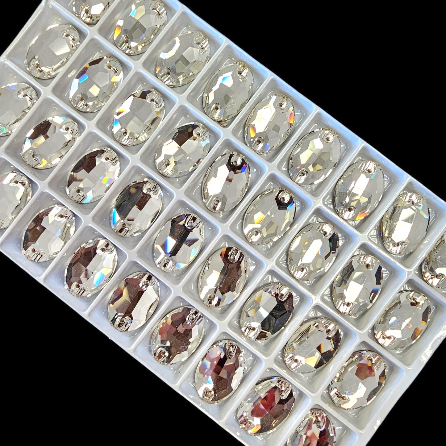 Fancy LUXE Glass Crystal OVAL SHAPED Sew On Rhinestones - Oval Glass Rhinestone - Crystal Oval Rhinestone - Rhinestone
