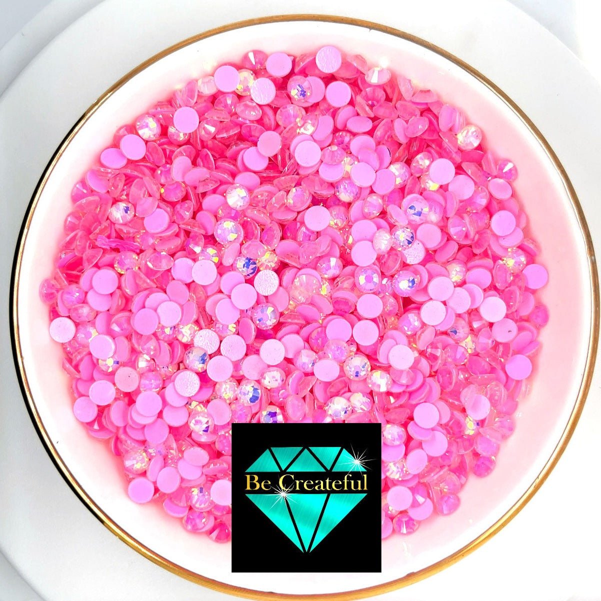 Rhinestones - Pink Opal Iridescent Rhinestone Crystals - Pink Paradise