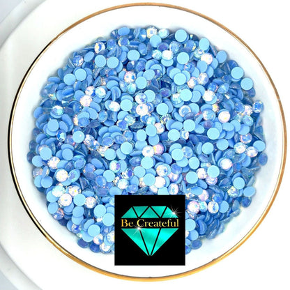 Luminous Opal Blue Glass Rhinestones
