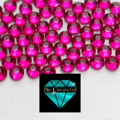 DMC Hot Pink/Fuchsia Glass Hotfix Rhinestones - Be Createful, Beautiful Rhinestones at wholesale prices.