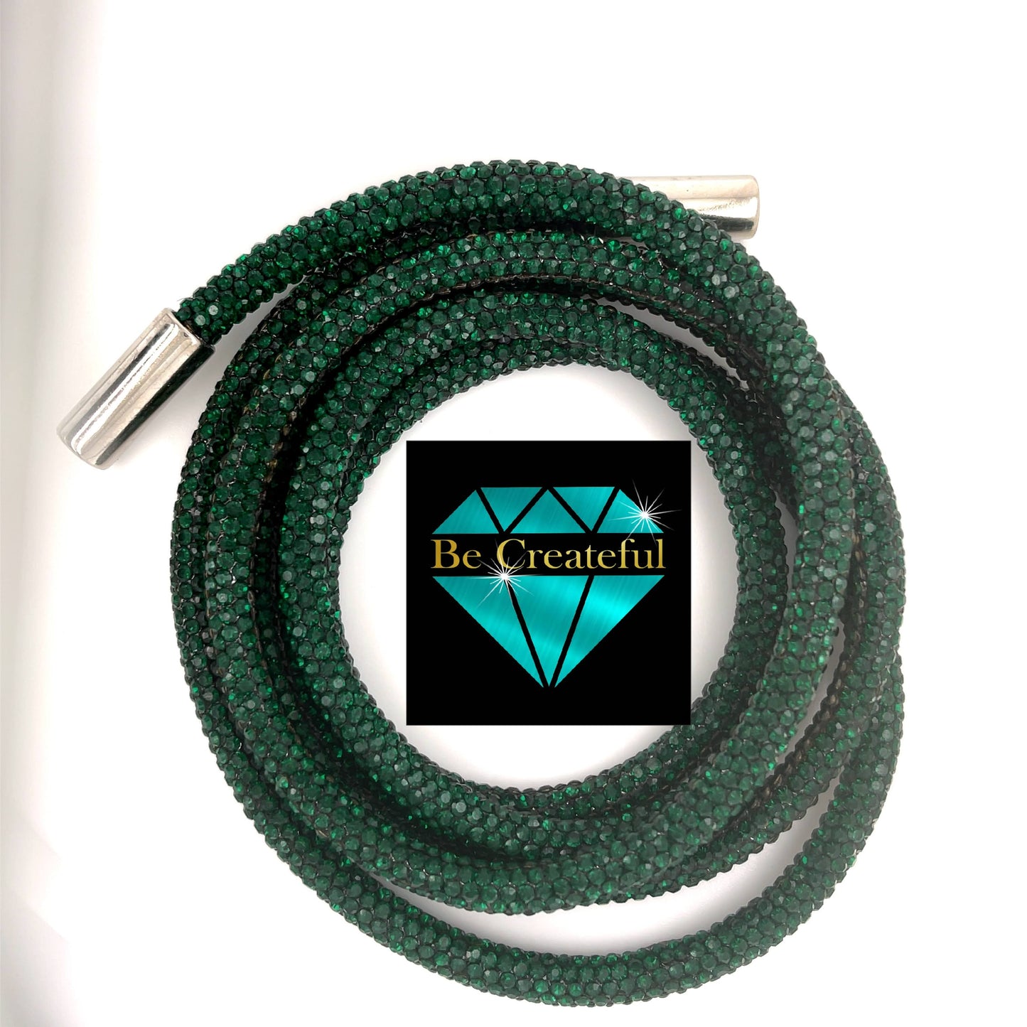 Be Createful Emerald Green Rhinestone Hoodie Strings are the perfect way to glam up your favorite hoodie and accessories!