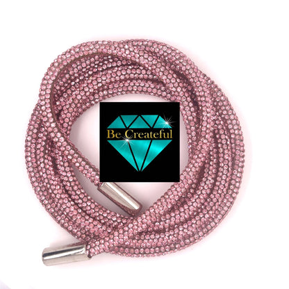Pink Rhinestone Hoodie Strings - glass rhinestones - Rhinestone Supplier - Rhinestone Rope - Rhinestone String