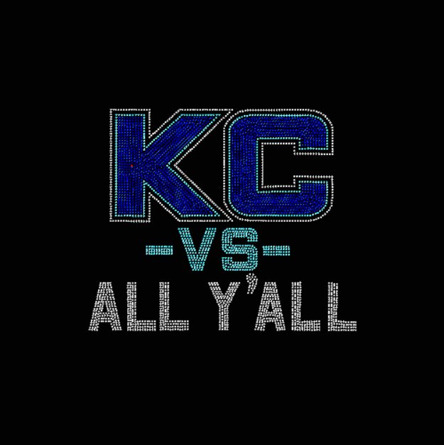 KC vs All Y'All Rhinestone Transfer