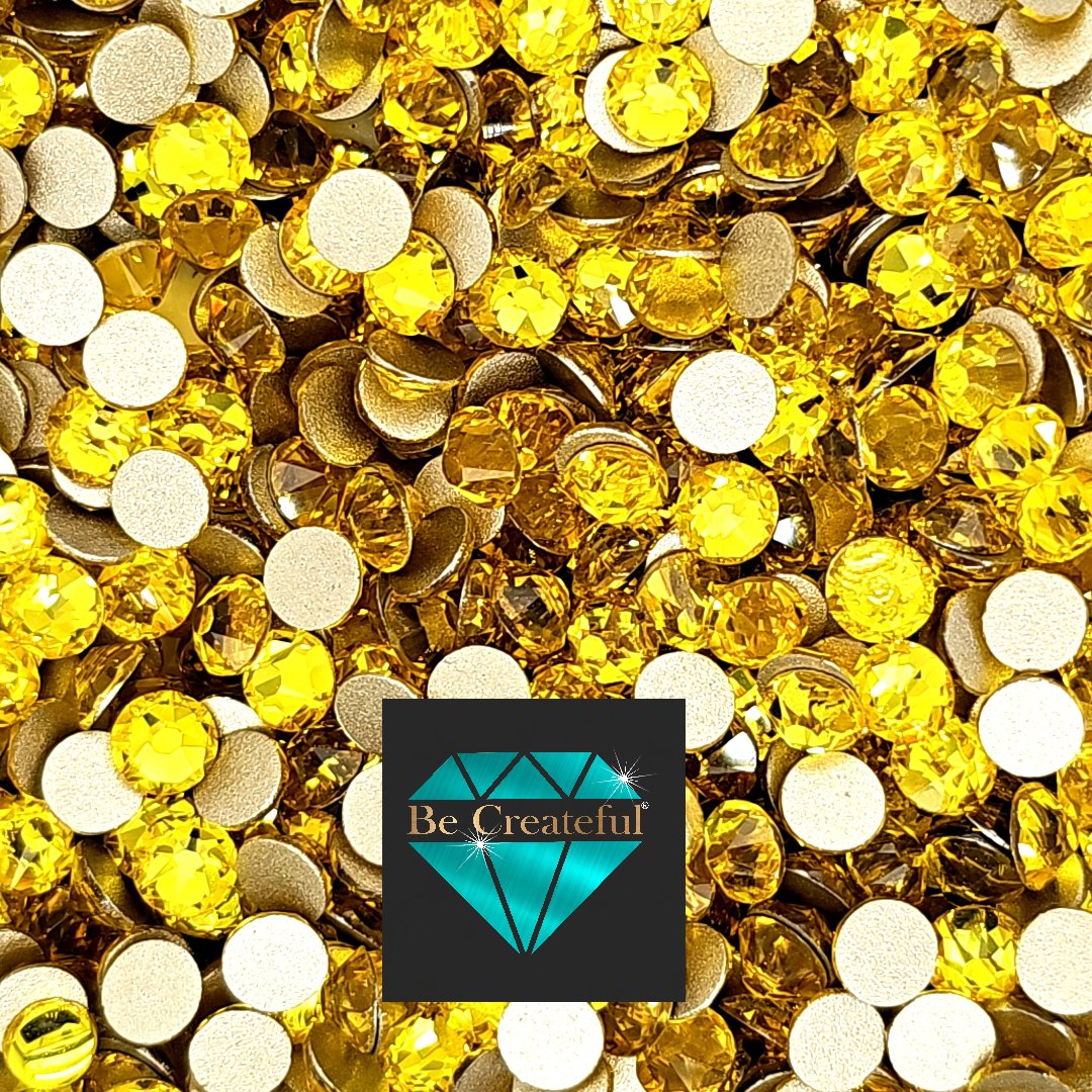 LUXE Citrine Yellow Flatback Rhinestones - Fast Shipping – Be