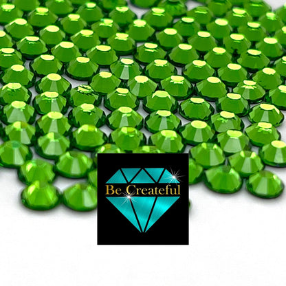 Be Createful LUXE® Green Apple Hotfix Rhinestones are high-quality 14-16 facet glass Rhinestone that provides intense sparkle