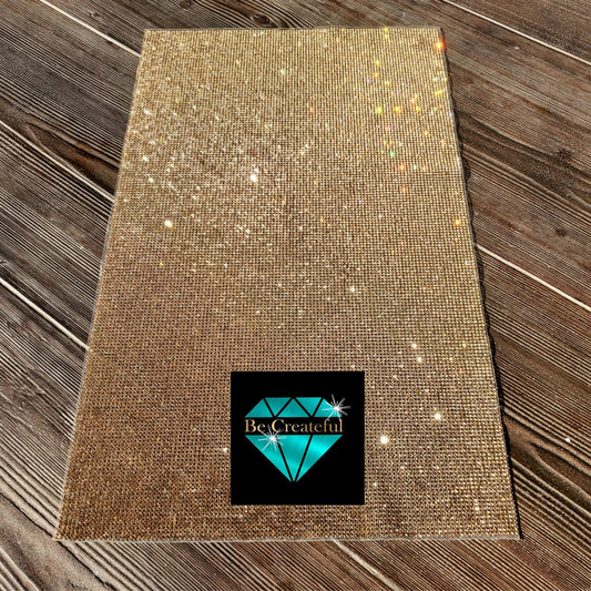 Adhesive Lt Topaz Gold Glass Rhinestone Sheets - Gold rhinestone sheet - sticky rhinestone sheet - Rhinestone decal