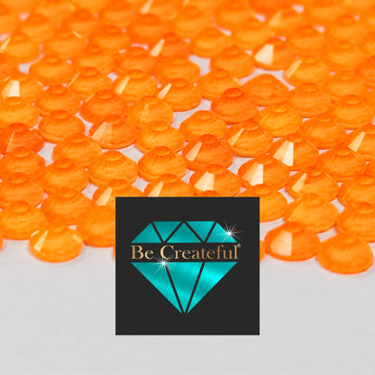 FLATBACK Neon Light Orange Glass Rhinestones - US Rhinestone Supplier – Be  Createful