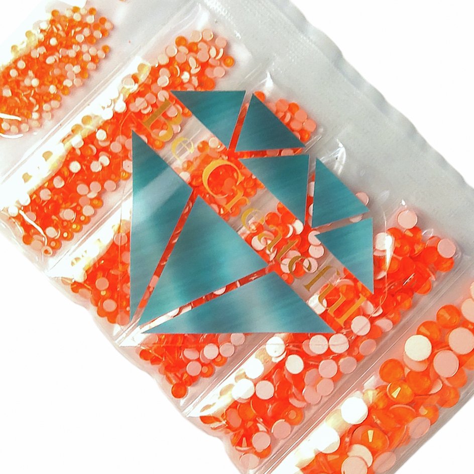 Orange Rhinestone Sheet Multi-Size Neon Orange Glass Flatback Rhinestones-Ships Fast – Be Createful