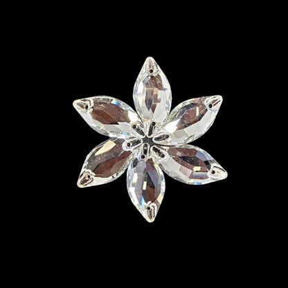 Fancy LUXE Crystal Diamond Leaf SHAPED Sew On Rhinestones