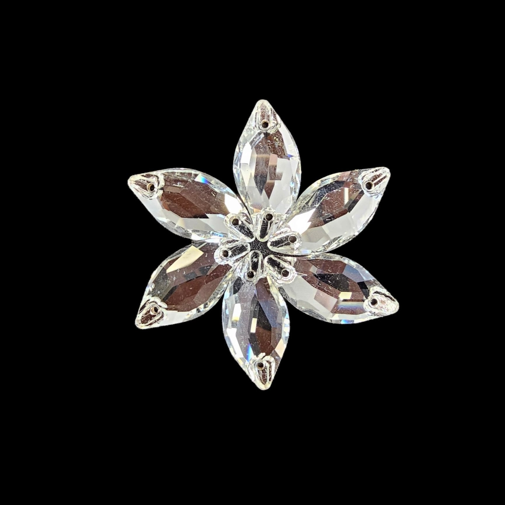 LUXE Crystal Diamond Leaf Shaped Sew On Rhinestones - Fancy Rhinestone – Be  Createful