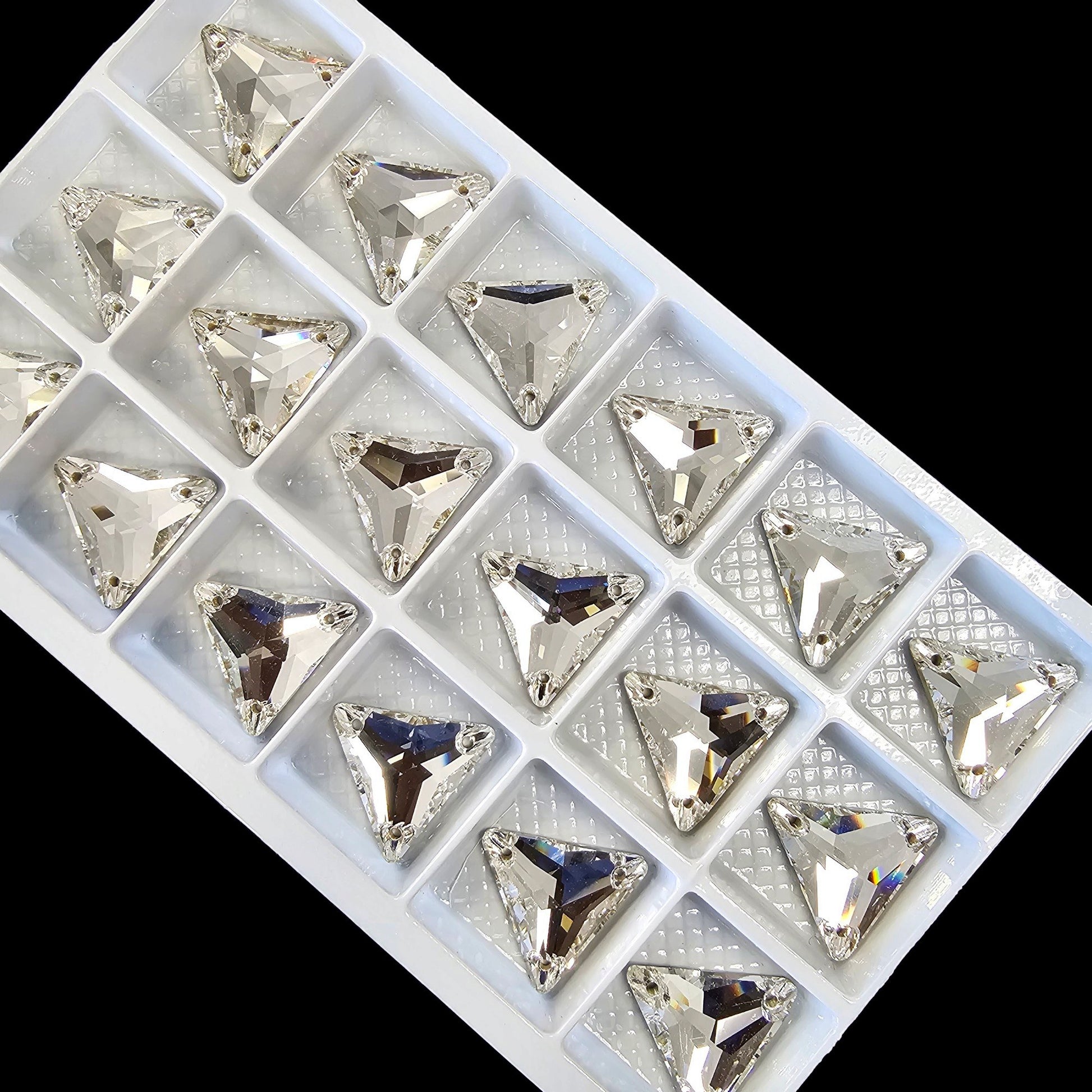 Fancy LUXE Glass Crystal Triangle SHAPED Sew On Rhinestones