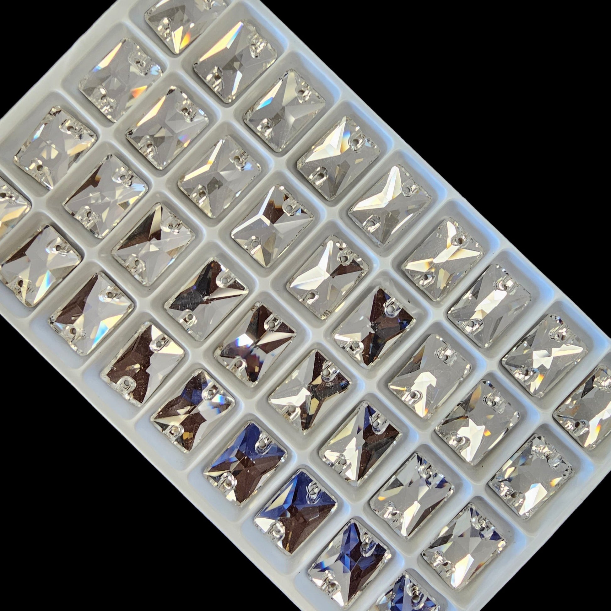 Fancy LUXE Glass Crystal Rectangle SHAPED Sew On Rhinestones - Rectangle Sew on Rhinestone - Glass rectangle rhinestone