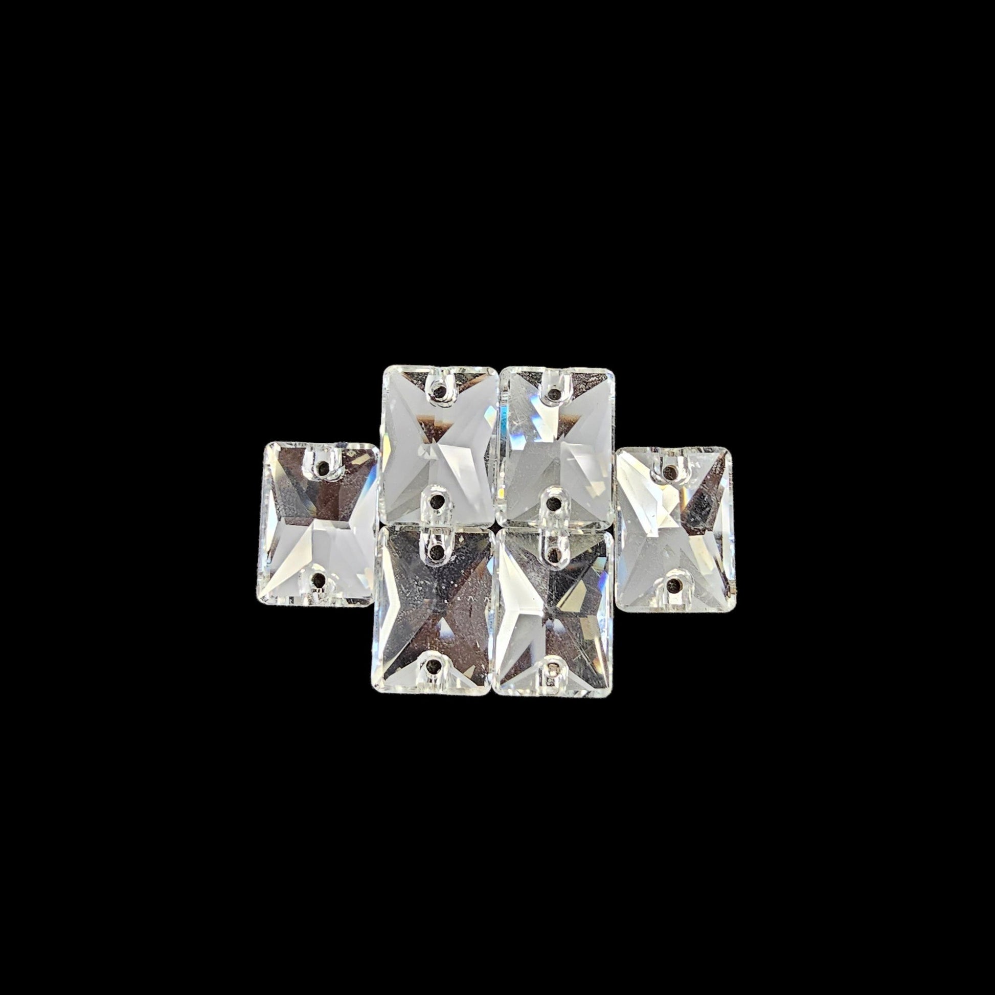 Fancy LUXE Glass Crystal Rectangle SHAPED Sew On Rhinestones - Rectangle Sew on Rhinestone - Glass rectangle rhinestone