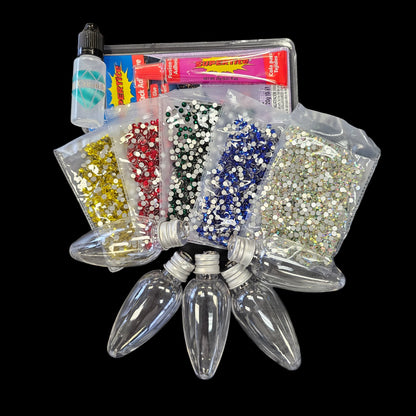 Limited Edition Flatback Christmas Light Rhinestone Kit - Set of 5