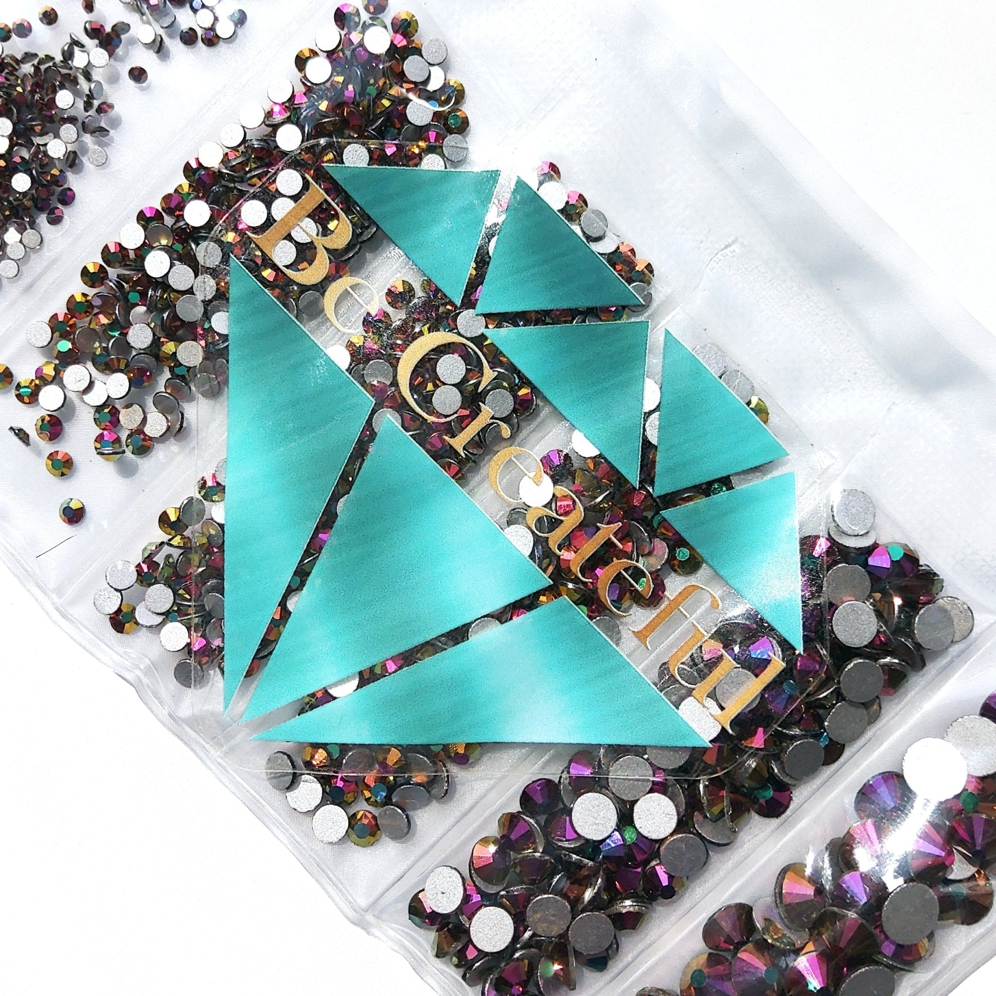 Multi-Size Rainbow GOLD Flatback Rhinestones – Be Createful