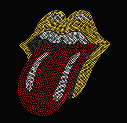 Rolling Stones Lips and Tongue Rhinestone Transfer
