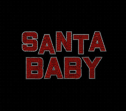 Santa Baby Block Rhinestone Transfer