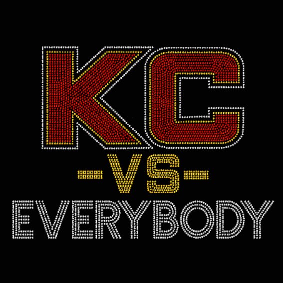 KC vs Everybody rhinestone transfer