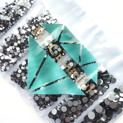 Multi-Size Black Diamond Flatback Glass Rhinestones