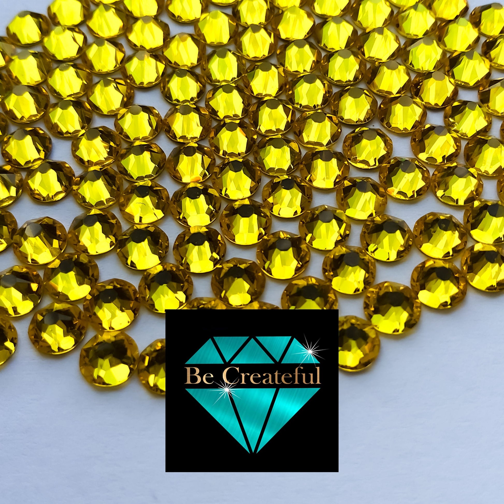 Flatback Foil Citrine Yellow Glass Rhinestones – Be Createful