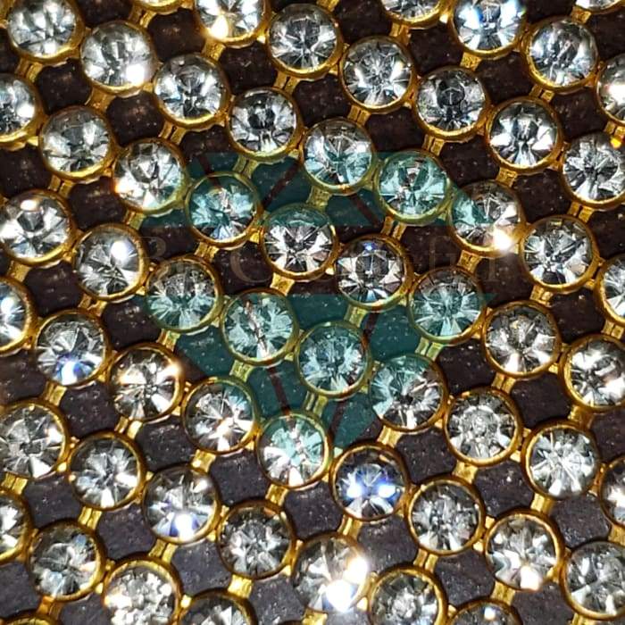 Crystal Set In Gold Hotfix Glass Rhinestone Mesh Strips - Rhinestone strips