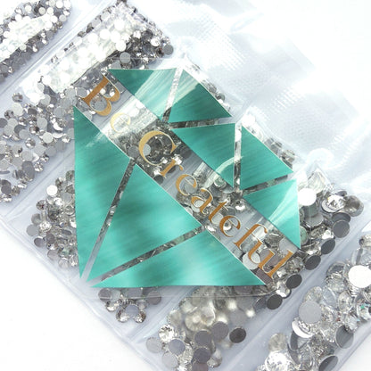 Multi-Size Crystal Flatback Glass Rhinestones