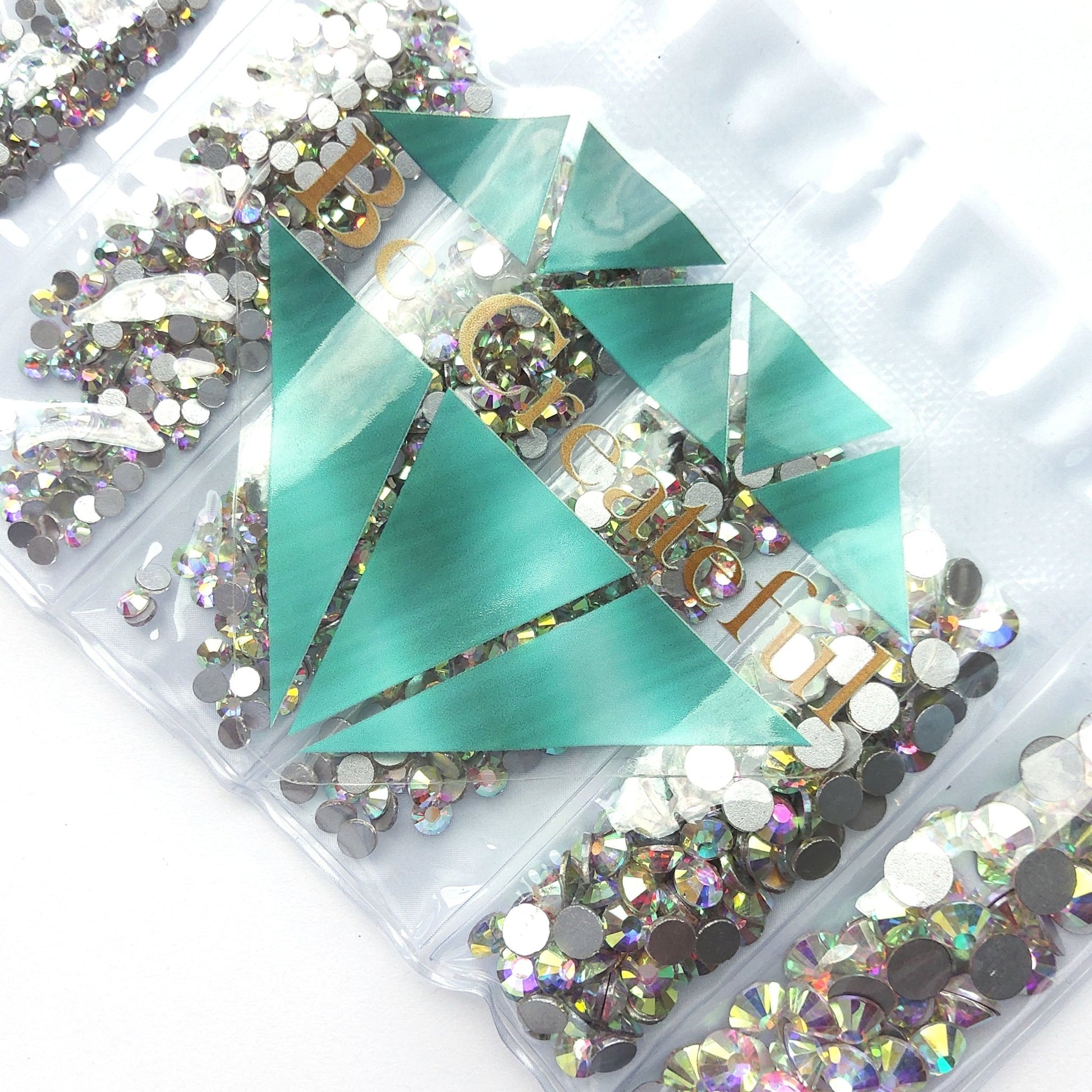 Multi-Size Crystal AB Flatback Glass Rhinestones