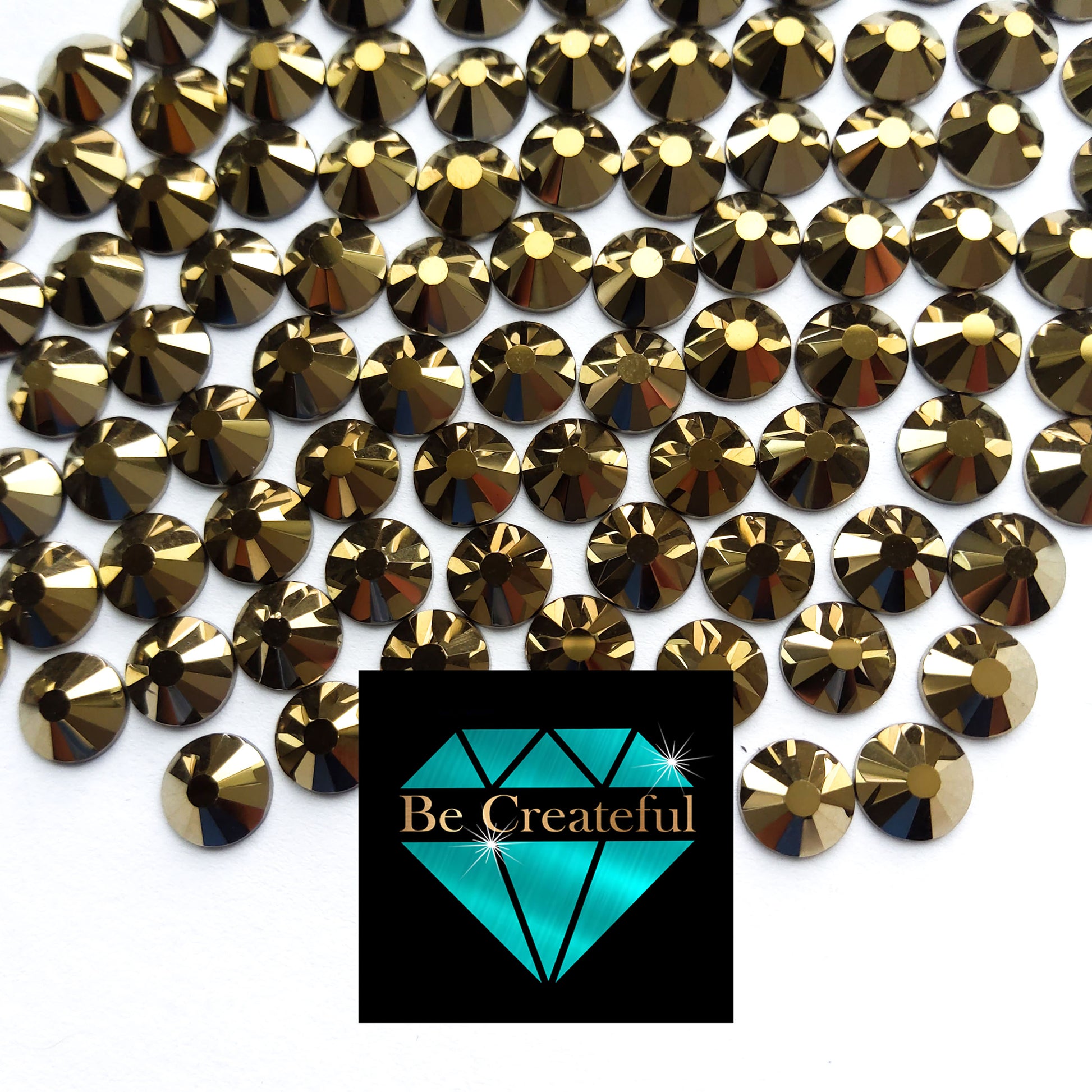 DMC Aurum Gold Glass Hotfix Rhinestones - Bulk Wholesale Rhinestones - Machine Cut Rhinestones