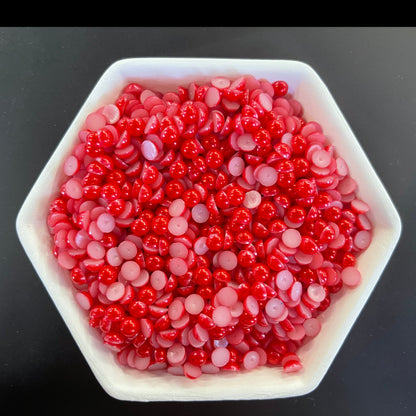Red Siam Resin Decoden Cabochon Flatback Pearls
