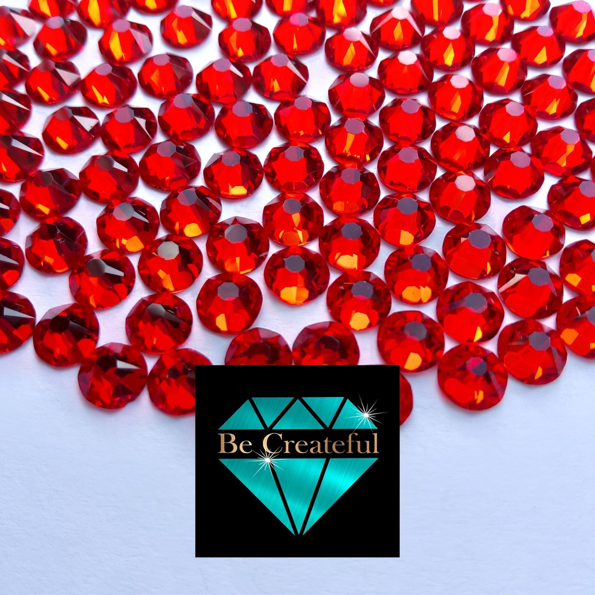 LUXE Light Siam Red Hotfix Rhinestones are high-quality 16 facet glass Rhinestone with intense sparkle and refraction