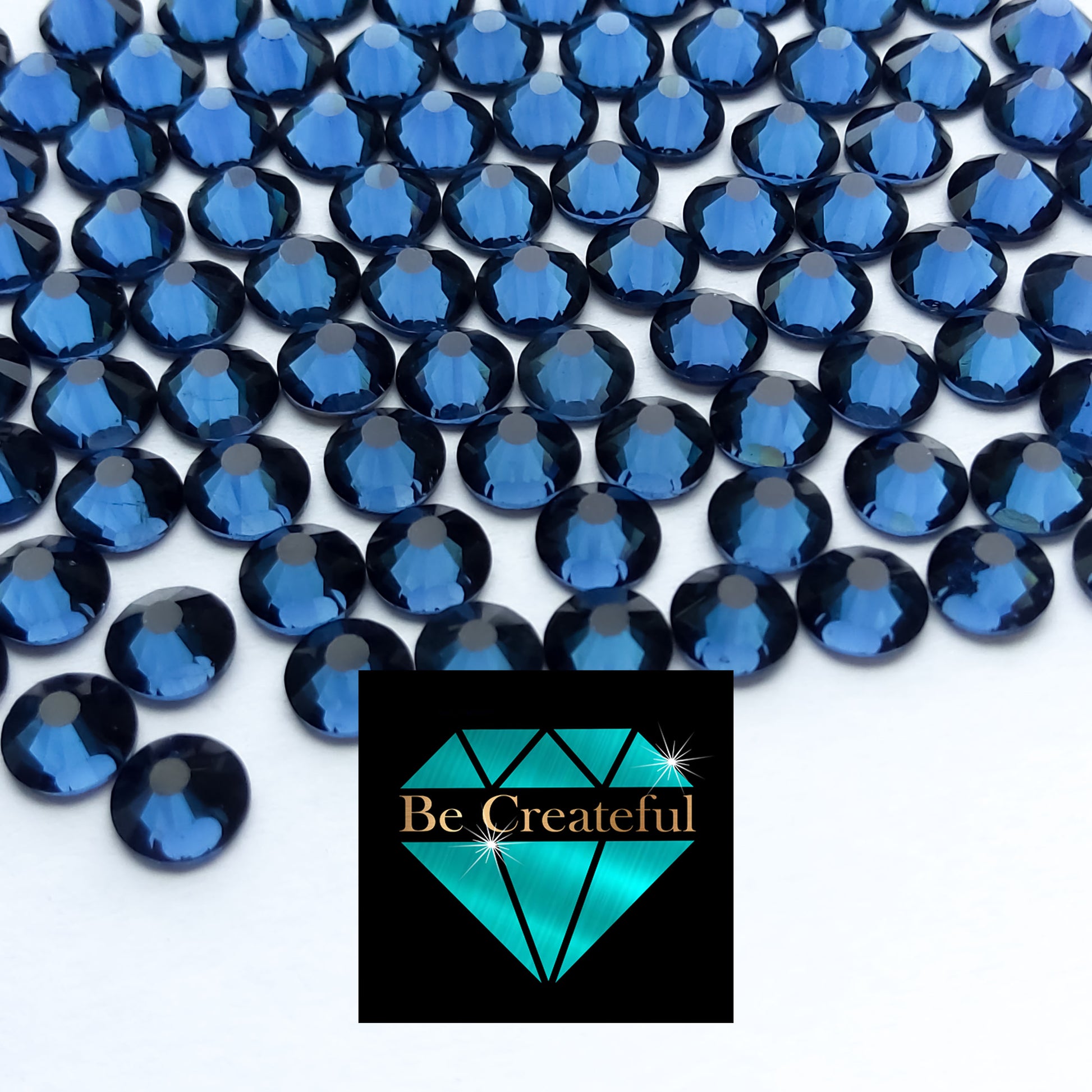 Blue Aquamarine Rhinestone Sheet with Blue Aquamarine Crystal, Blue  Aquamarine Rhinestone Fabric