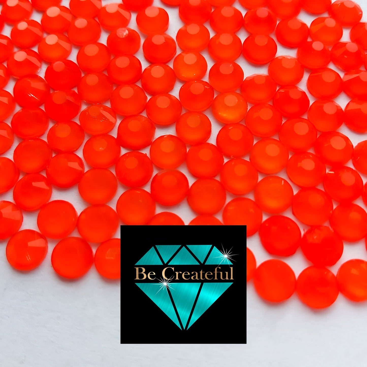 Flatback Neon Orange Glass Rhinestones-Be Createful