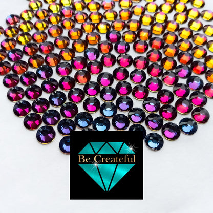 Be Createful LUXE Chameleon Cobalt Hotfix  Rhinestones are 16 facet glass Rhinestone with intense sparkle and refraction.