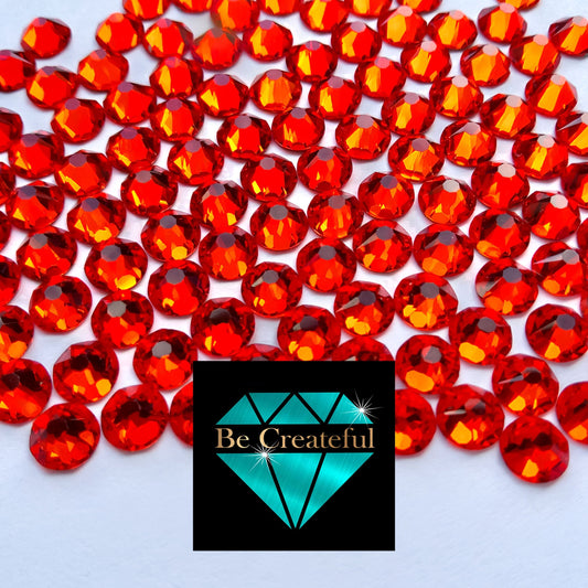 LUXE® Hyacinth Orange Hotfix Rhinestones are high-quality 16 facet glass Rhinestone with intense sparkle and refraction.