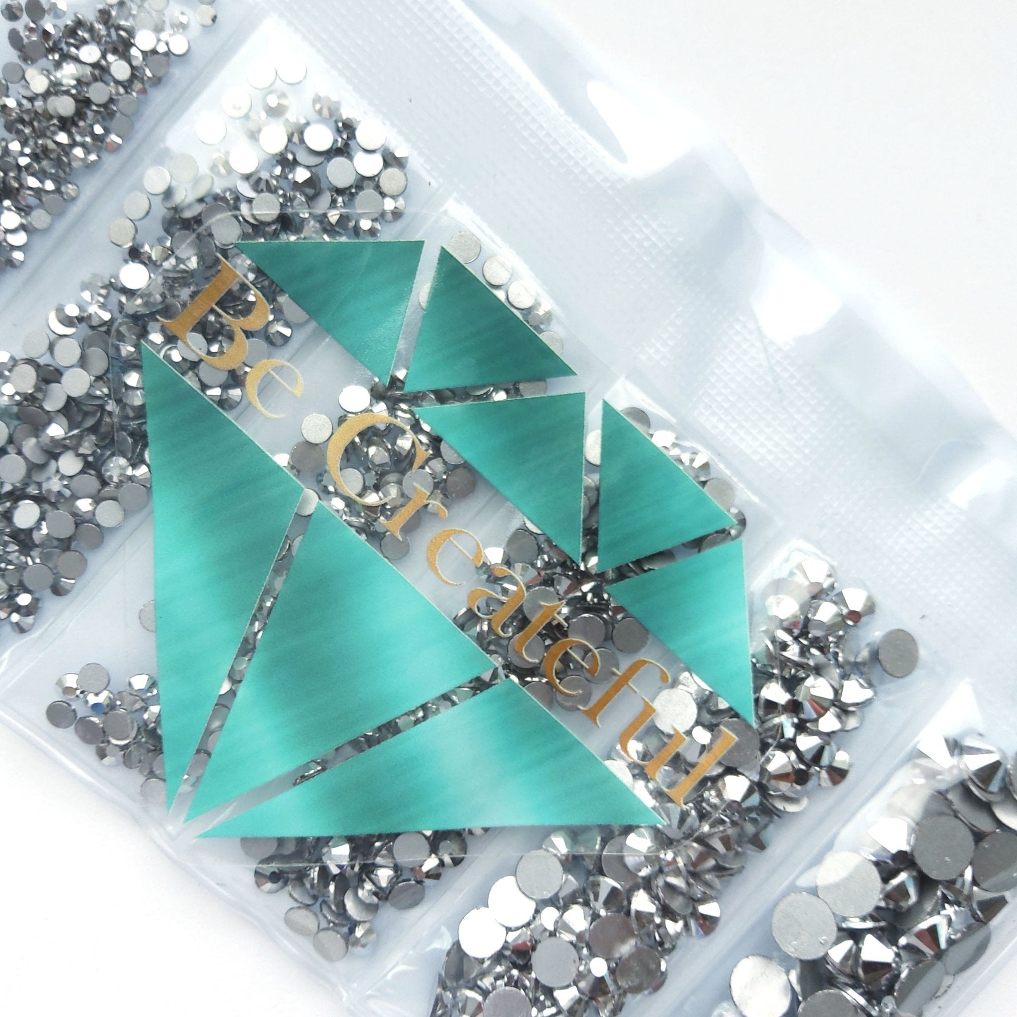Multi-Size Silver Hematite/Crystal Labrador Rhinestones – Be Createful